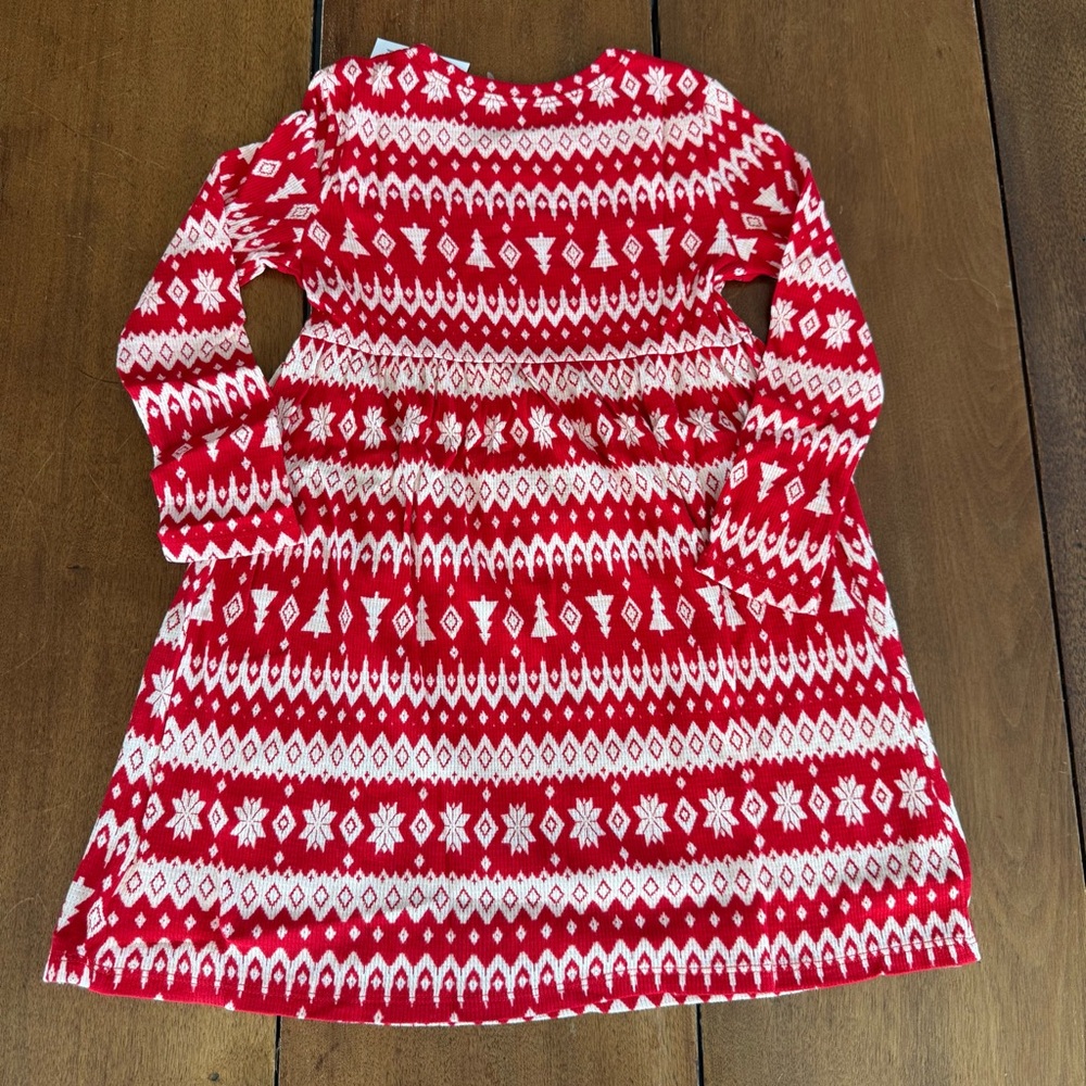 NWT Old Navy Ribbed Christmas/ Snowflake Dress, Girl's 5T - Picture 3 of 8